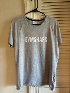 Gymshark Light Gray Logo Tee with White Print
